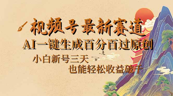 （14363期）视频号最新爆火赛道，AI一键生成百分百过原创，小白新号三天，也能轻松…-鑫梵淘