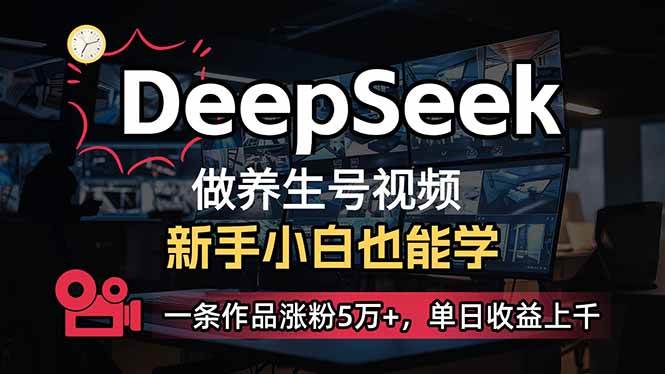 （14199期）小白用DeepSeek做养生号，一条作品涨粉5万+，单日收益上千-鑫梵淘