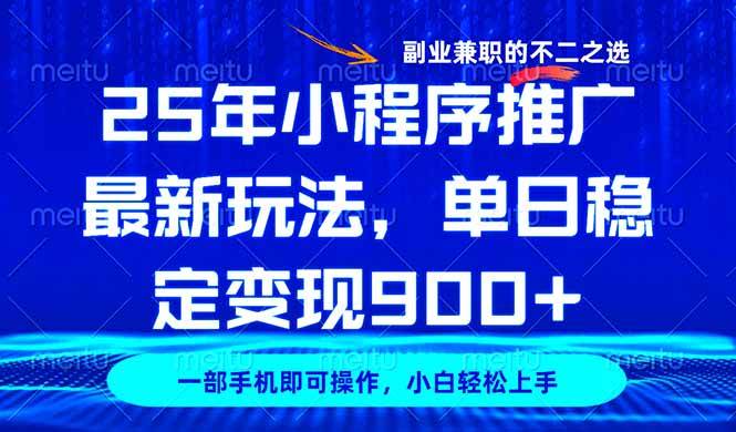 （14550期）25年小程序推广最新玩法，稳定日入900+，副业兼职的不二之选-鑫梵淘