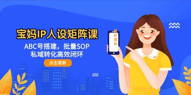 宝妈IP人设矩阵课：ABC号搭建，批量SOP，私域转化高效闭环-鑫梵淘