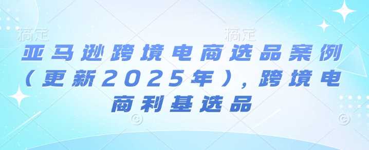 亚马逊跨境电商选品案例(更新2025年2月)，跨境电商利基选品-鑫梵淘